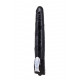 Чёрный вибромассажер Long John Realistic Thrusting Vibrator с функцией толкания - 20 см.