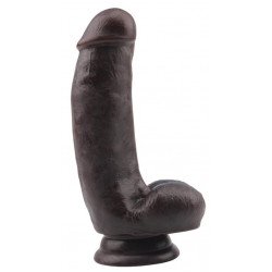 Коричневый фаллоимитатор DUAL DENSITY DILDO на присоске - 17 см.