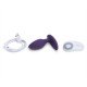 Фиолетовая анальная пробка для ношения Ditto с вибрацией и пультом ДУ - 8,8 см.