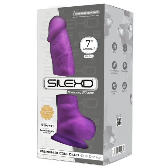 Фиолетовый фаллоимитатор SILEXD Model 1 7’’ - 17,6 см.