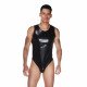 Мужское wet-look боди с прозрачной спинкой