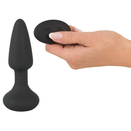 Черная анальная вибровтулка Remote Controlled Butt Plug - 14,2 см.