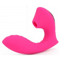 Ярко-розовый вибромассажёр с вакуумной стимуляцией Vaginal   Suction Lover
