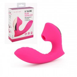 Ярко-розовый вибромассажёр с вакуумной стимуляцией Vaginal   Suction Lover