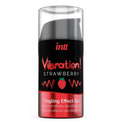 Жидкий интимный гель с эффектом вибрации Vibration! Strawberry - 15 мл.