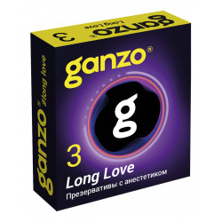 Презервативы с анестетиком для продления удовольствия Ganzo Long Love - 3 шт.