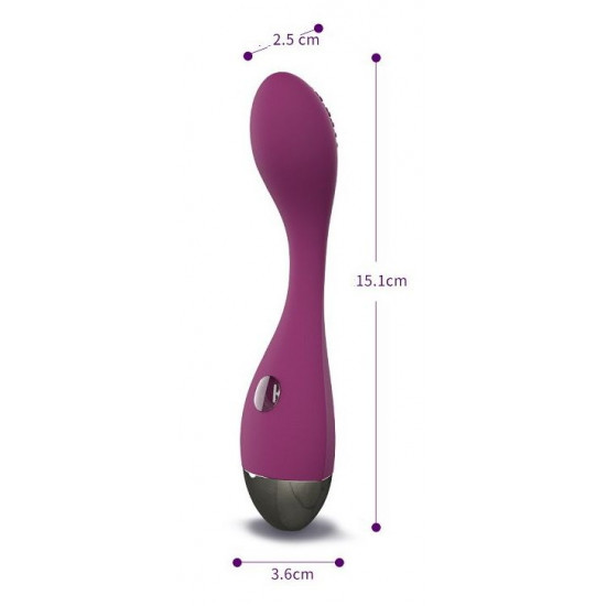 Фиолетовый вибромассажер G-Spot Evelyn - 15,1 см.