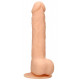 Телесный фаллоимитатор Silicone Dildo With Balls - 24 см.