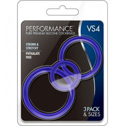 Набор из 3 синих эрекционных колец VS4 Pure Premium Silicone Cock Ring Set
