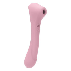 Нежно-розовый двусторонний стимулятор Daisy Massager - 20,2 см.