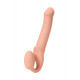 Телесный безремневой страпон Silicone Bendable Strap-On - size L