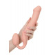 Телесный безремневой страпон Silicone Bendable Strap-On - size L