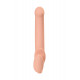 Телесный безремневой страпон Silicone Bendable Strap-On - size L