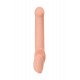 Телесный безремневой страпон Silicone Bendable Strap-On - size L