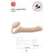 Телесный безремневой страпон Silicone Bendable Strap-On - size L