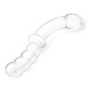 Стеклянный двусторонний фаллоимитатор 12,5’’ Girthy Double Sided Dong With Anal Bead Grip Handle - 32 см.