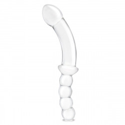 Стеклянный двусторонний фаллоимитатор 12,5’’ Girthy Double Sided Dong With Anal Bead Grip Handle - 32 см.
