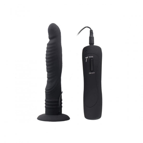 Черный вибромассажер Ripple Dildo Vibe 5.5 - 14 см.