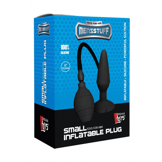 Чёрная анальная пробка с функцией расширения Small Inflatable Plug - 12,5 см.