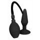 Чёрная анальная пробка с функцией расширения Small Inflatable Plug - 12,5 см.
