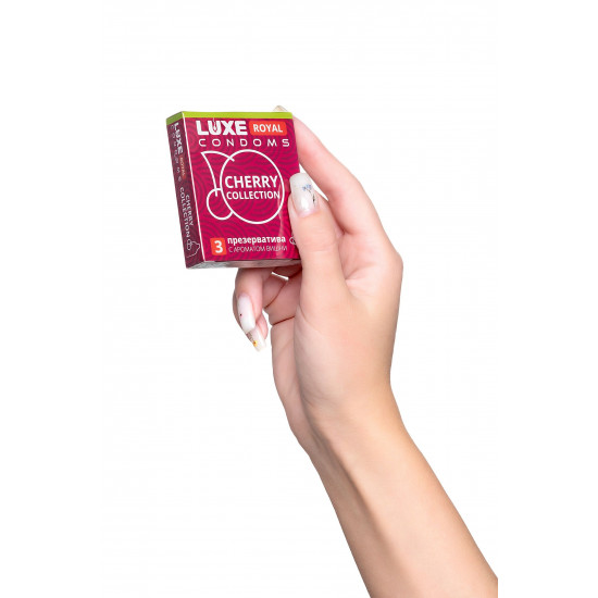 Презервативы с ароматом вишни LUXE Royal Cherry Collection - 3 шт.