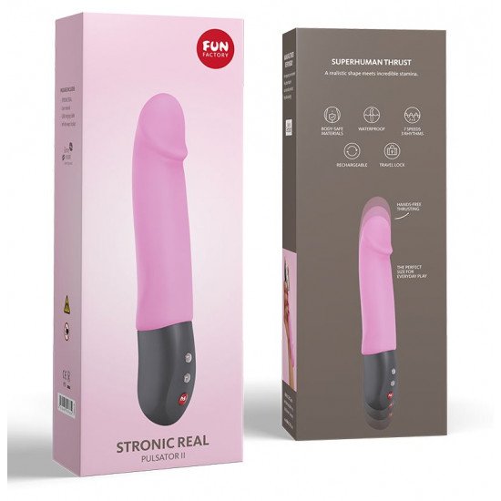 Розовый пульсатор Stronic Real - 20 см.