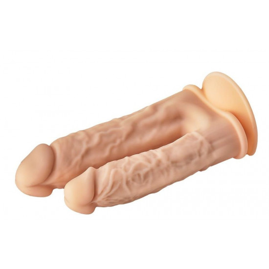 Телесный анально-вагинальный фаллоимитатор Double Penetrator - 19,5 см.