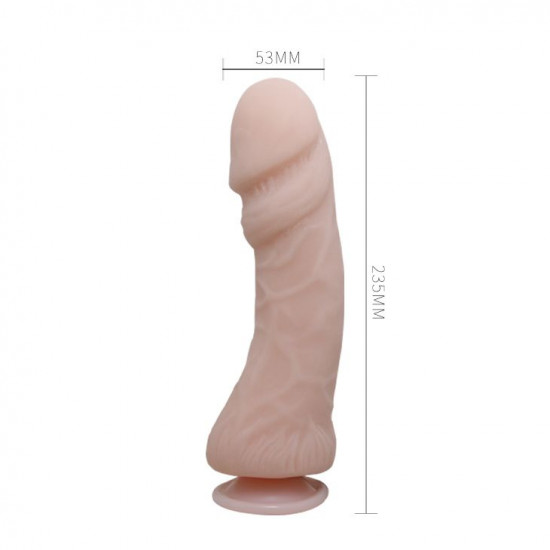 Телесный вибратор на присоске The Big Penis - 23,5 см.