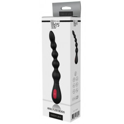 Черный вибромассажер для анальной стимуляции Anal Flexi Beads - 22 см.