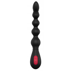 Черный вибромассажер для анальной стимуляции Anal Flexi Beads - 22 см.