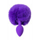 Фиолетовая анальная втулка Sweet bunny с фиолетовым пушистым хвостиком