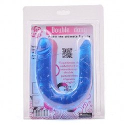 Голубой двухголовый фаллоимитатор Double Dong - 29,8 см.