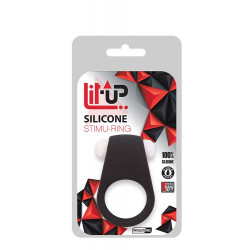 Чёрное эрекционное виброкольцо LIT-UP SILICONE STIMU RING 4 BLACK