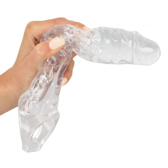 Прозрачная закрытая насадка Crystal Skin Penis Sleeve - 27,8 см.