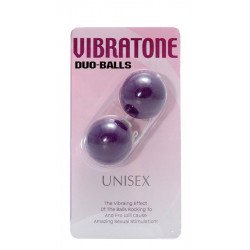 Фиолетовые вагинальные шарики VIBRATONE DUO BALLS PURPLE BLISTERCARD