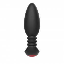 Черная анальная вибропробка Anal Vibrator с пультом ДУ - 13,5 см.