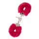 Металлические наручники с красной меховой опушкой Metal Handcuffs With Plush