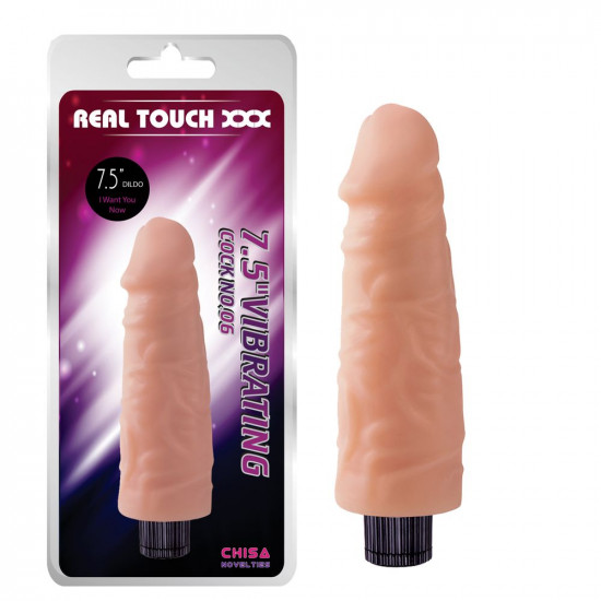 Телесный вибратор-реалистик 7.5  Vibrating Cock No.06 - 18,5 см.