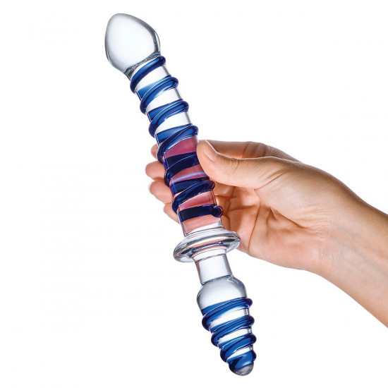 Двусторонний фаллоимитатор с анальной пробкой Mr. Swirly Dildo   Butt Plug - 25 см.
