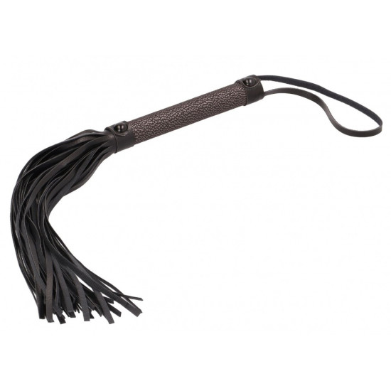 Серая многохвостовая гладкая плеть Elegant Flogger - 39 см.