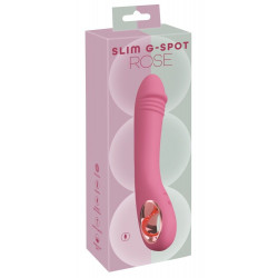 Розовый тонкий вибратор для точки G Slim G-Spot Rose - 21,4 см.