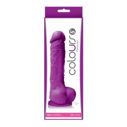 Фиолетовый фаллоимитатор на присоске Colours Pleasures 5  Dildo - 17,8 см.