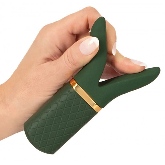 Зеленый вибратор Luxurious Split Tip Vibrator - 13,1 см.