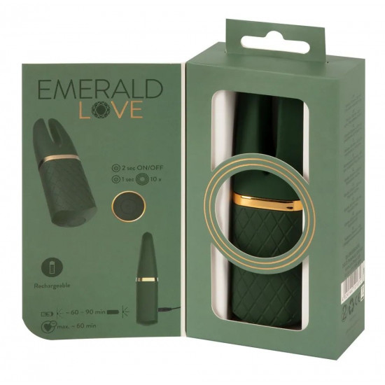 Зеленый вибратор Luxurious Split Tip Vibrator - 13,1 см.