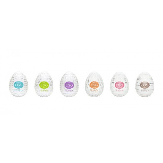 Набор из 6 мастурбаторов-яиц Tenga EGG I Strong Sensations с различными рельефом