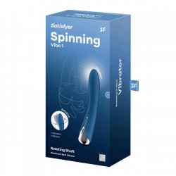 Синий вибратор-ротатор Spinning Vibe 1 - 18 см.