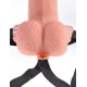 Телесный перезаряжаемый вибрострапон 6  Hollow Rechargeable Strap-On Remote - 17,5 см.