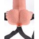 Телесный перезаряжаемый вибрострапон 6  Hollow Rechargeable Strap-On Remote - 17,5 см.