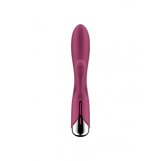 Малиновый вибратор-кролик Spinning Rabbit 1 с ротацией - 20 см.