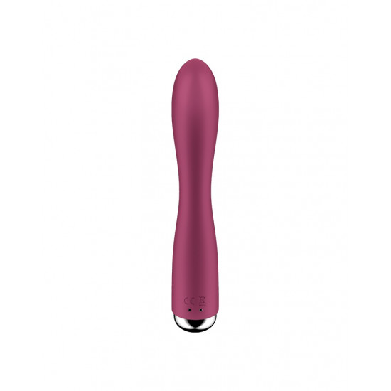 Малиновый вибратор-кролик Spinning Rabbit 1 с ротацией - 20 см.